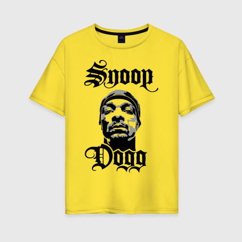 Женская футболка хлопок Oversize с принтом Snoop Dogg, вид спереди #2
