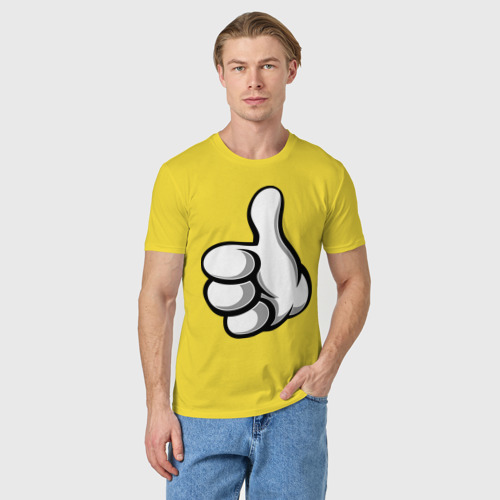 Мужская футболка хлопок Класс, цвет желтый - фото 3