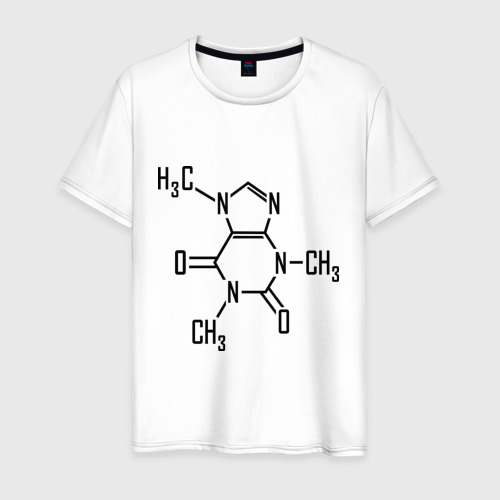 Мужская футболка хлопок Кофеин формула, цвет белый