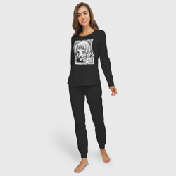 Женская пижама с лонгсливом хлопок Аниме позитив - фото 2