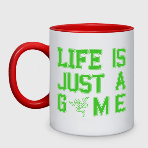 Кружка двухцветная Life is just a game