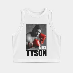 Женская укороченная майка-топ хлопок Mike Tyson