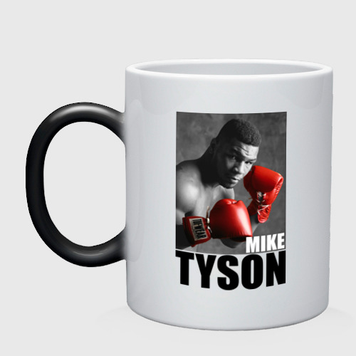 Кружка хамелеон Mike Tyson, цвет белый + черный