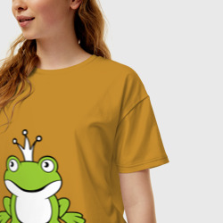 Женская футболка хлопок Oversize Царица лягушечка - фото 2