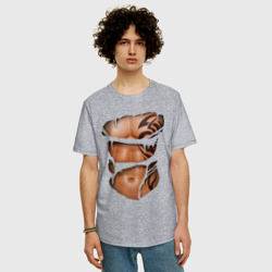 Мужская футболка хлопок Oversize Торс с тату - фото 2