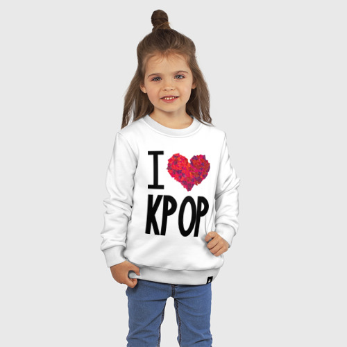 Детский свитшот хлопок I love kpop, цвет белый - фото 3