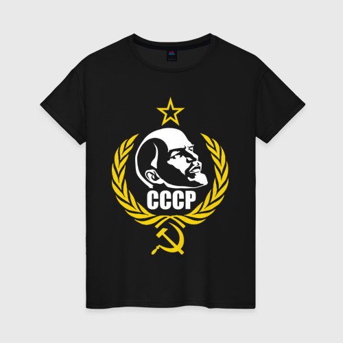 Женская футболка хлопок СССР, цвет черный