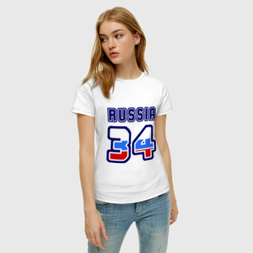 Женская футболка хлопок Russia - 34 (Волгоградская область) - фото 3