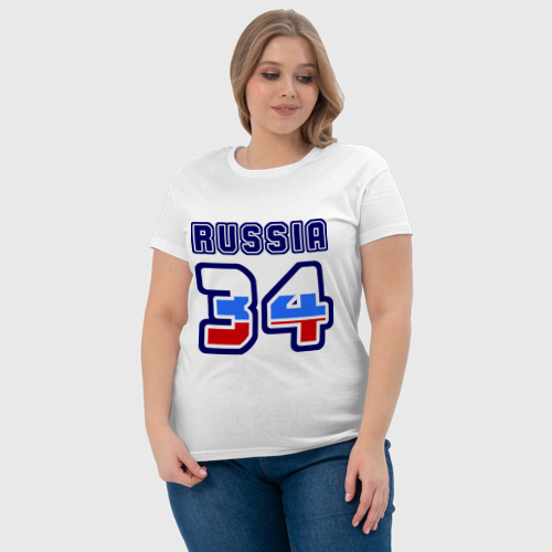 Женская футболка хлопок Russia - 34 (Волгоградская область) - фото 6