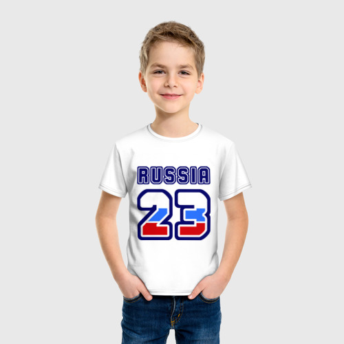 Детская футболка хлопок Russia - 23 (Краснодарский край), цвет белый - фото 3