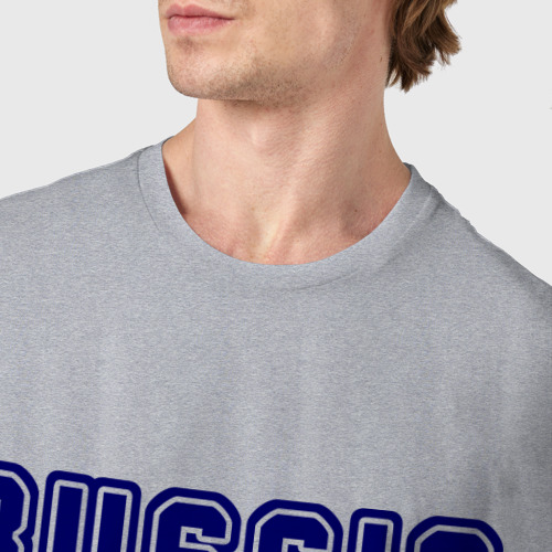 Мужская футболка хлопок Russia - 50 (Московская область), цвет меланж - фото 6