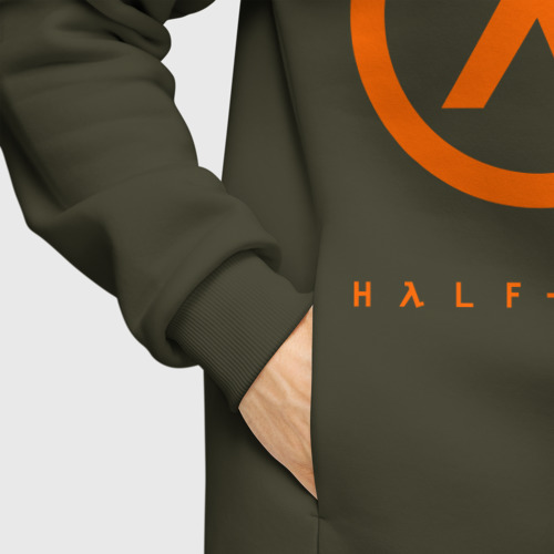 Мужское худи Oversize хлопок Half - life 3, цвет хаки - фото 8