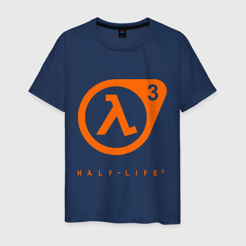 Мужская футболка хлопок Half - life 3, цвет темно-синий