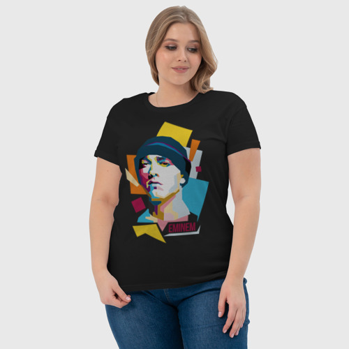 Женская футболка хлопок Eminem, цвет черный - фото 6