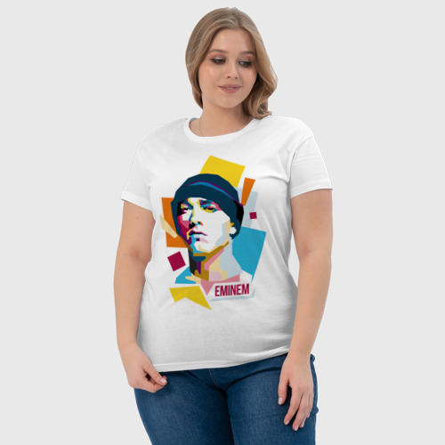 Женская футболка хлопок Eminem, цвет белый - фото 6