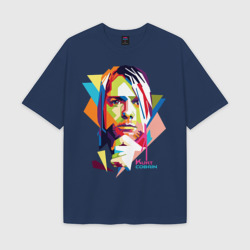 Мужская футболка Oversize хлопок texturе Kurt Cobain