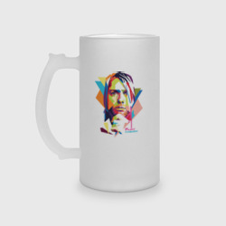 Кружка пивная матовое стекло Kurt Cobain
