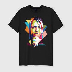 Мужская футболка хлопок Slim Kurt Cobain