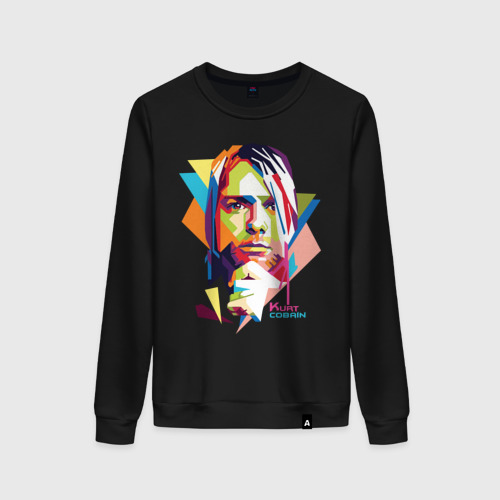 Женский свитшот хлопок Kurt Cobain, цвет черный
