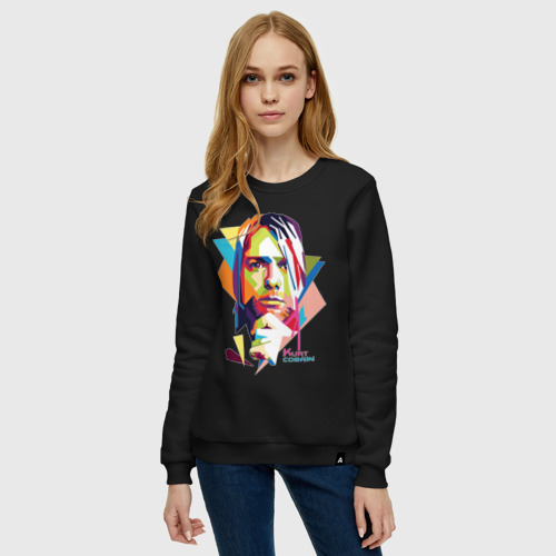 Женский свитшот хлопок Kurt Cobain, цвет черный - фото 3