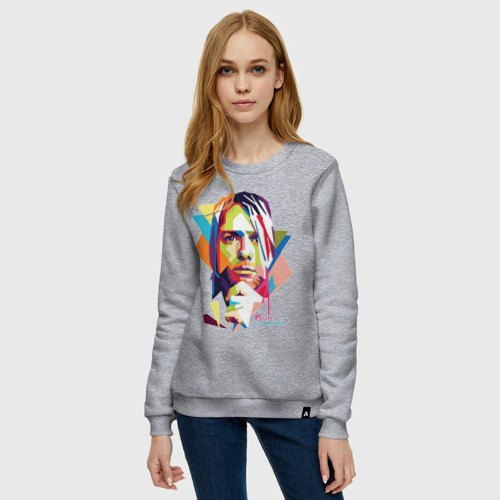 Женский свитшот хлопок Kurt Cobain, цвет меланж - фото 3