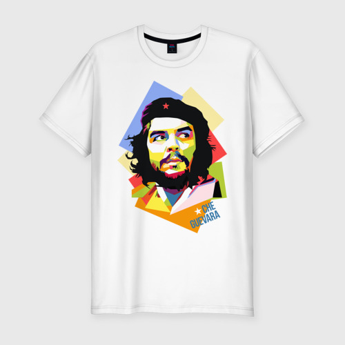 Мужская приталенная футболка из хлопка с принтом Che Guevara, вид спереди №1