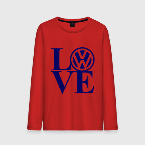 Мужской лонгслив хлопок Volkswagen love, цвет красный