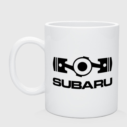 Кружка керамическая Subaru, цвет белый