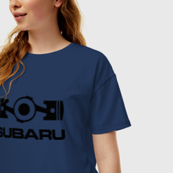 Женская футболка хлопок Oversize Subaru - фото 2