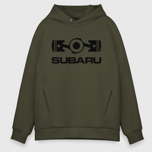 Мужское худи Oversize хлопок Subaru, цвет хаки