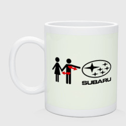 Кружка керамическая I love Subaru