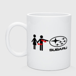 Кружка керамическая I love Subaru