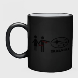 Кружка хамелеон I love Subaru - фото 2