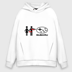 Мужское худи Oversize хлопок I love Subaru