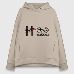 Женское худи Oversize хлопок I love Subaru