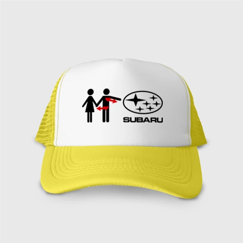 Кепка тракер с сеткой I love Subaru