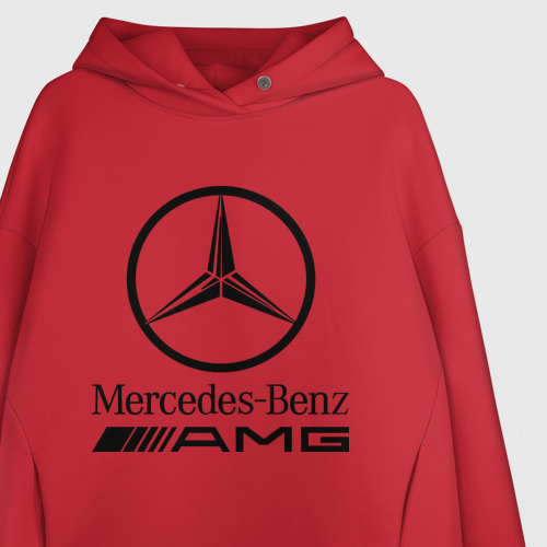 Женское худи Oversize хлопок AMG, цвет красный - фото 3