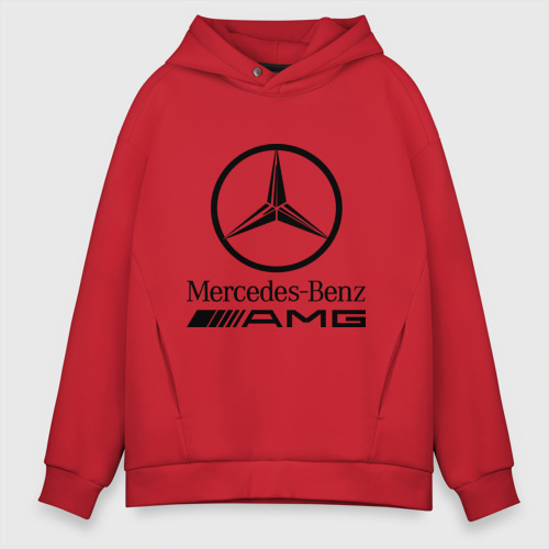 Мужское худи Oversize хлопок AMG, цвет красный