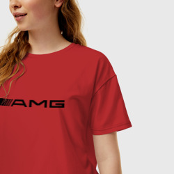 Женская футболка хлопок Oversize AMG - фото 2