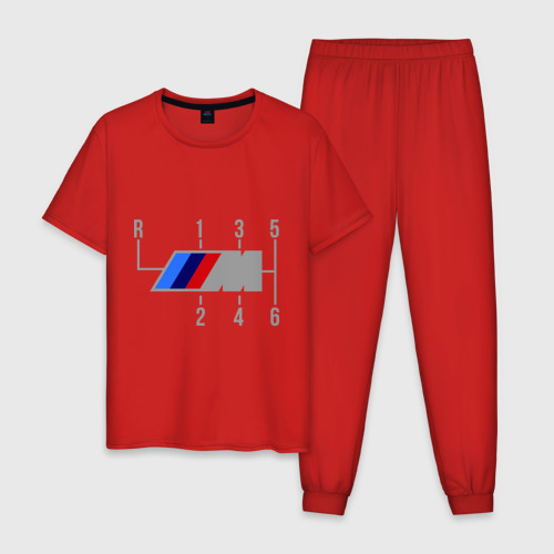 Мужская пижама хлопок BMW, цвет красный