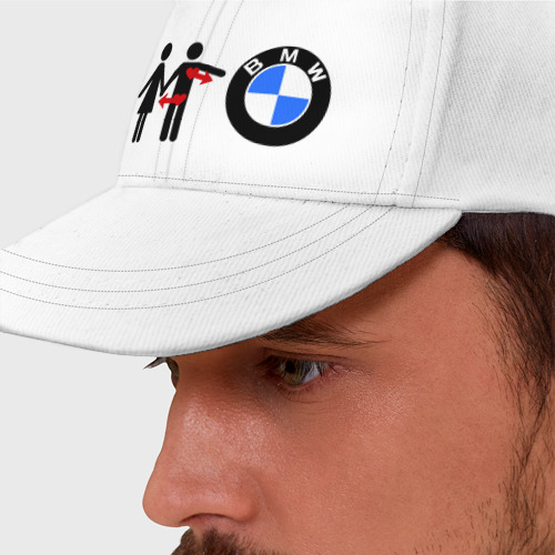 Бейсболка I love BMW, цвет белый - фото 2