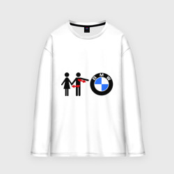 Мужской лонгслив oversize хлопок I love BMW