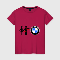 Женская футболка хлопок I love BMW