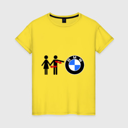 Женская футболка хлопок I love BMW