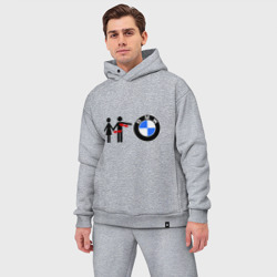 Мужской костюм oversize хлопок I love BMW - фото 2