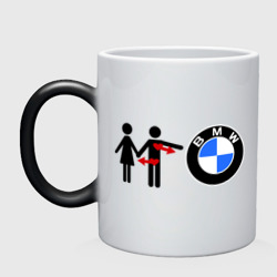 Кружка хамелеон I love BMW