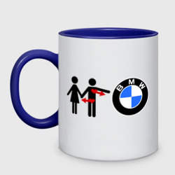 Кружка двухцветная I love BMW