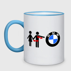 Кружка двухцветная I love BMW