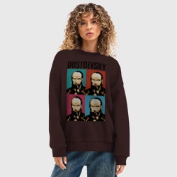 Женский свитшот oversize без начеса хлопок Достоевский - фото 2