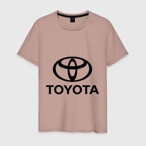 Мужская футболка хлопок Toyota Logo, цвет пыльно-розовый